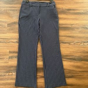 New York & Company 7th Avenue Design Studio Navy/ White Pinstripe Flare Pants 6